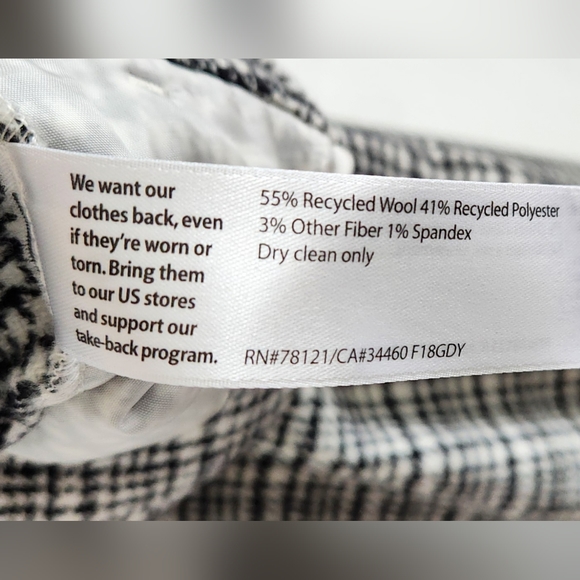 Eileen Fisher Wool Blend Houndstooth Ankle Trousers - Picture 8 of 8